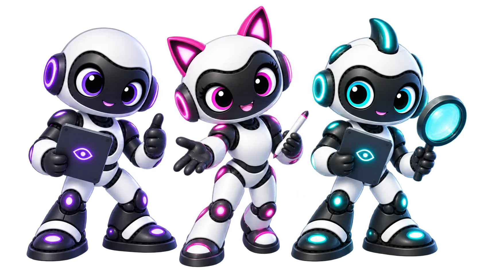 CNT-001-hero Skot, Skaia en Skeye verwelkomen bezoekers voor een persoonlijk gesprek met KD IT-Solutions